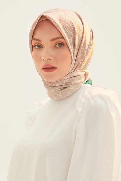 Armine Sport 2022 Season 90x90 Twill (TIVIL) Scarf Suitable Scarf Models Hijab Nağme 3139-19