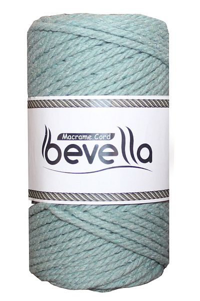Bevella Macrame Cord 3 χλστ. Μέντα Πράσινη Στριφτή Κλωστή Μακραμέ - 250 γρ