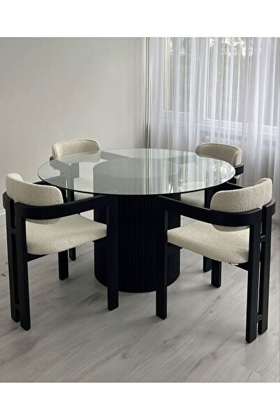 Alaylı Mobilya Koltuk Döşeme Maldivs (1 ADET) Ahşap Sandalye - Siyah Mutfak S...