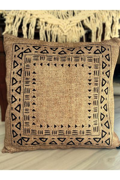 mudita home design Jute Patterned Throw Pillow, Living Room Throw Pillow, Decorative Throw Pillow, Bohemian Throw Pillow