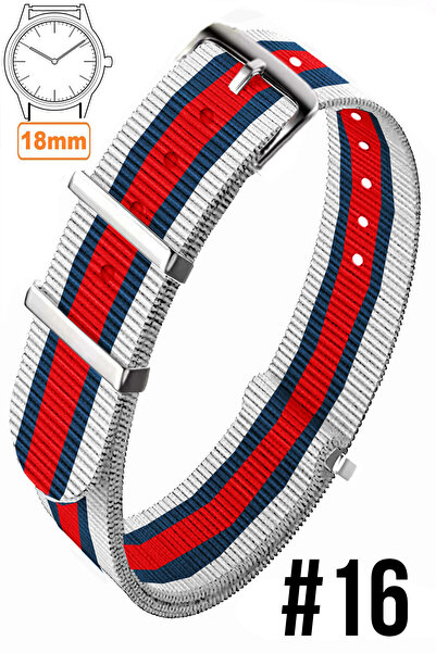 COBRA سوار ساعة Fossil-Welder-Casio-Seiko-Omega-Armani مقاس 18 ملم - نسيج نات...