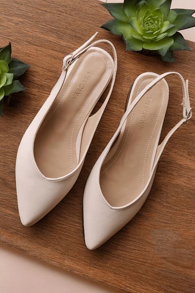 DİVOLYA Luke Beige (2 cm Tocuri) Balerini cu vârf ascuțit pentru utilizare zilnică