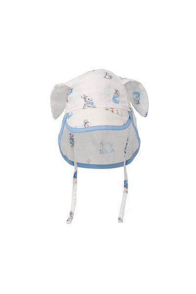 DEUX LAPINS 100% Cotton Muslin Neck Protected Baby Hat