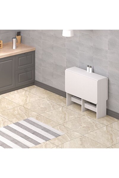 Ankara Orman Ürünleri Pratik Katlanır Oval Köşeli Mutfak Yemek Çalışma Masası...