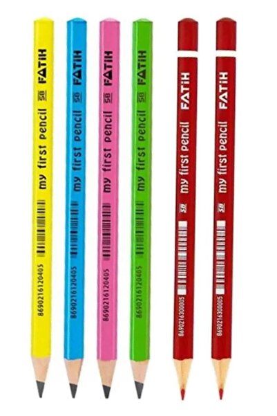 Fatih İlk Kalemim Jumbo Üçgen Başlangıç Kalemi  4 Adet Siyah - 2 Adet Kırmızı