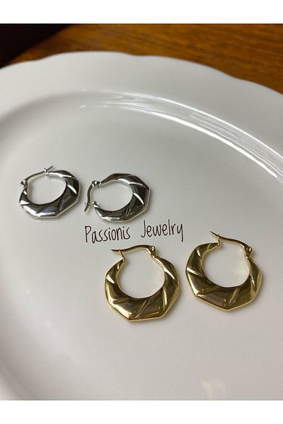 Passionis Jewelry Steel Geometric 2 Pairs Earrings