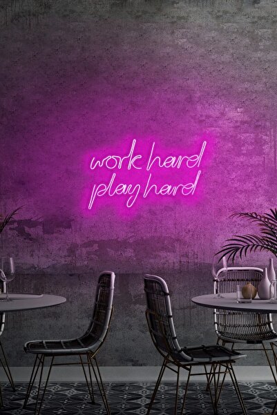 neon graph Neongraph Neon Led Duvar Yazısı Dekoratif Işıklı Gece Lambası Work...