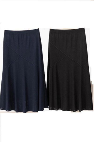 N.Y.YILDIZ STAR POLY WOVEN DUMPED WAIST RUBBER LINED LARGE SIZE CROSS-FLOATED FLEXIBLE MOTHER'S SKIRT