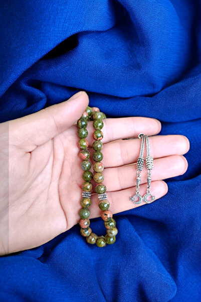 MGA DOĞAL TAŞ Unakit 33' Natural Stone Tasbih - 8 mm în cutie specială MDF