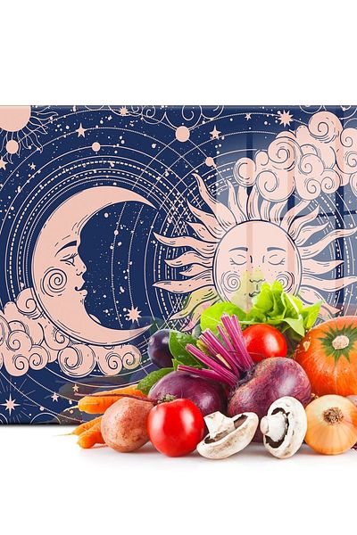 Decovetro لوح تقطيع زجاجي وطاولة عرض تقديمية من My Kitchen Horoscope منقوشة