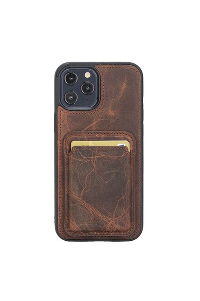 Lev Leather Genuine Leather Magnetic Credit Card Holder - Magsafe Wallet, Compatible Smart Phone