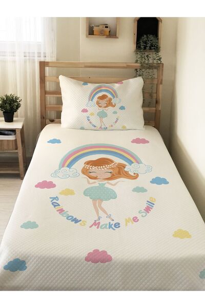 Evmila طقم بيكيه فردي مطبوع بناتي ورضع مقاس 160x220 سم