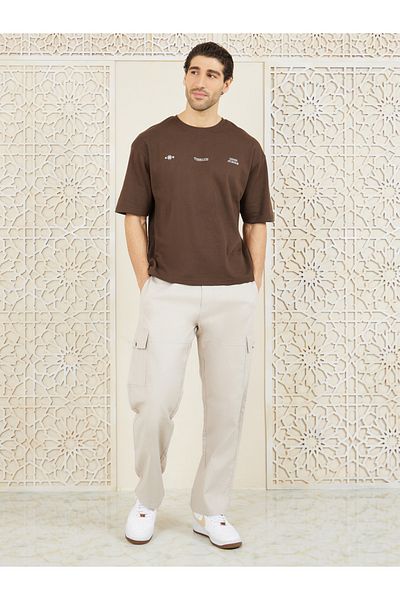 Styli Front & Back Graphic Print Interlock Oversized T-Shirt