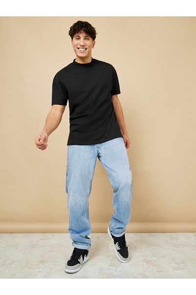 Styli Mock Neck Oversize T Shirt