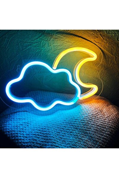 vinyuup Bulut Ve Ay Neon Led