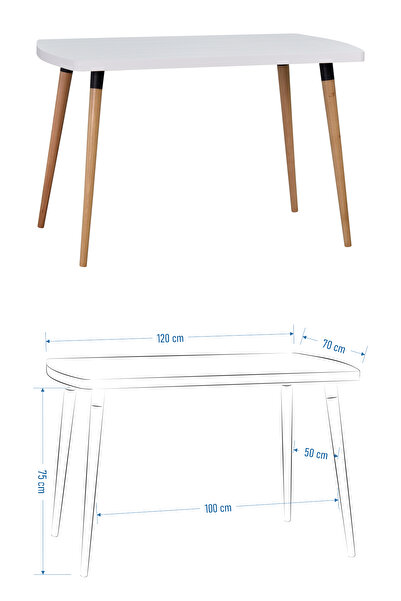 VİLİNZE Eames Sandalye-Bank Argos Ahşap MDF Sabit Mutfak Masası Takımı - 70x120 cm