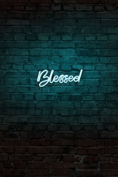 neon graph - Blessed - Led Dekoratif Duvar Aydınlatması Neon Duvar Yazısı Sih...