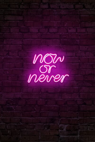 neon graph - Now Or Never - Led Dekoratif Duvar Aydınlatması Neon Duvar Yazıs...