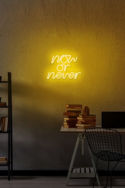 neon graph - Now Or Never - Led Dekoratif Duvar Aydınlatması Neon Duvar Yazıs...