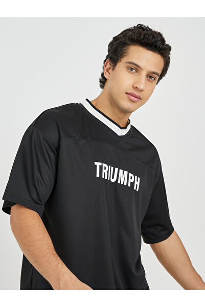 Styli Oversized Front and Back Varsity Print Boxy T-Shirt