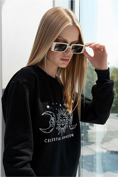 la & vetta Hanorac cu glugă cu buzunare cangur cu glugă, unisex, cu imprimeu în față, negru