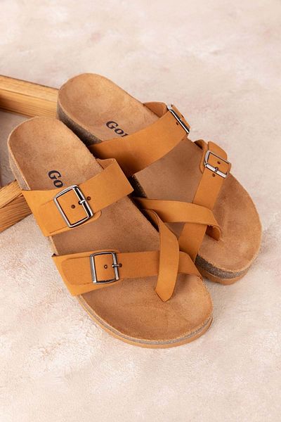 Gondol Flip-flops de zi cu zi din piele naturală pentru femei Usl.2442