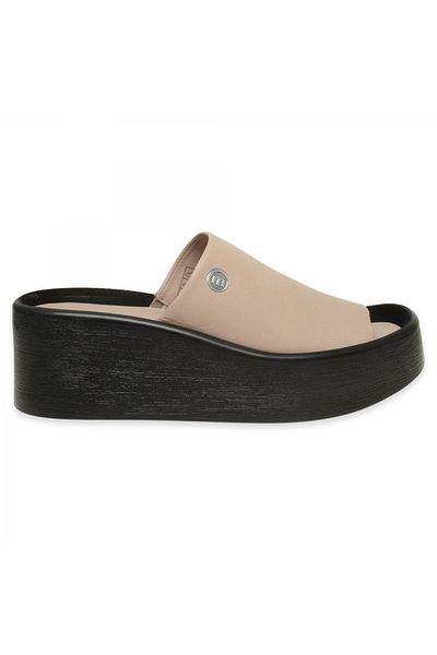 Mammamia D24Yt-2315Z Papuci de zi cu toc cu pană de culoare crem pentru femei