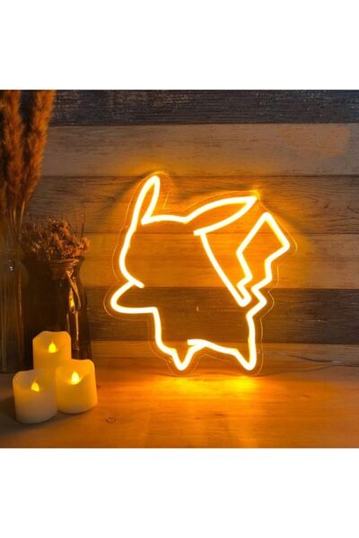 HYL Pikachu Neon Led Dekoratif Duvar Aydınlatması Ve Aksesuar Anahtar Ile Açm...