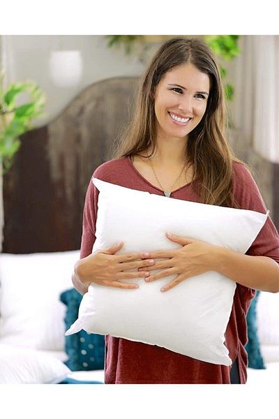 Alkan Homes 2 Pieces of 100% Silicone Fiber Inner Pillow with Cover (350 Grams)