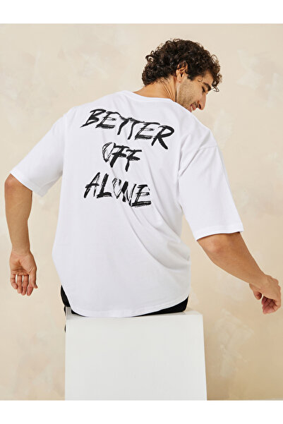 Styli Back Slogan Print Oversized T-Shirt