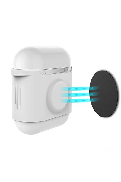 Mcstorey Airpods 1-2 Nesil ile Uyumlu Kılıf Mat Silikon Case Mıknatıslı Kemer...