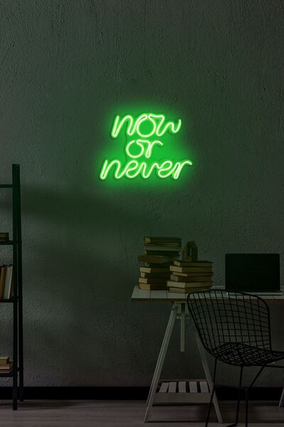 neon graph - Now Or Never - Led Dekoratif Duvar Aydınlatması Neon Duvar Yazıs...