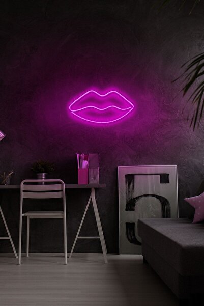 neon graph - Lips - Led Dekoratif Duvar Aydınlatması Neon Duvar Yazısı Sihirl...
