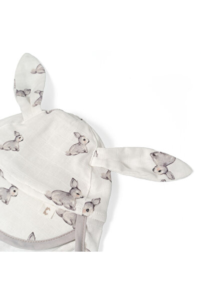 DEUX LAPINS 100% Cotton Muslin Neck Protected Baby Hat