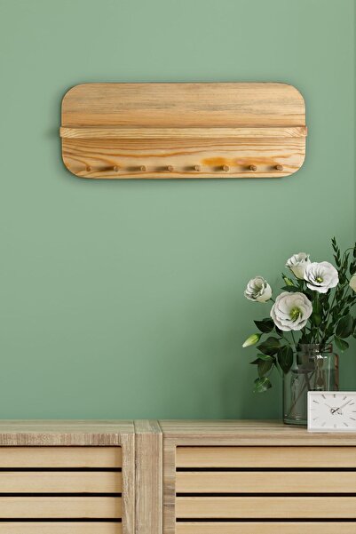 OPPİPO Mini Askılıklı Duvar Rafı - Ahşap Raf - Duvar Süsü - Raf