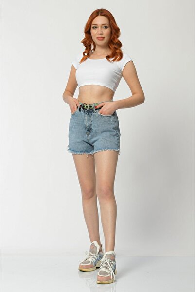 What's Up Сині шорти Whatsup з бахромою для жінок - штанини