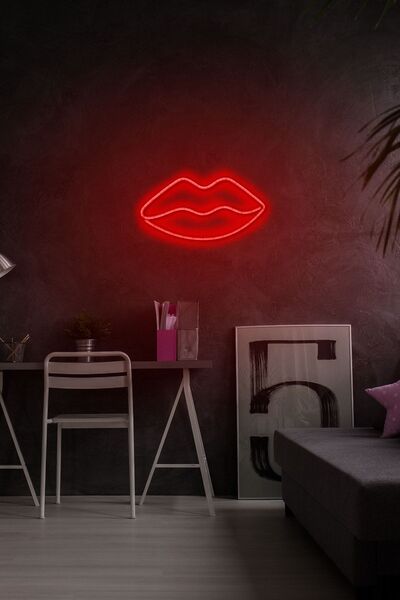 neon graph - Lips - Led Dekoratif Duvar Aydınlatması Neon Duvar Yazısı Sihirl...