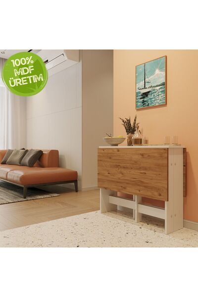 Ankara Orman Ürünleri Pratik Katlanır Mutfak Yemek Çalışma Masası - 6 Kişilik - %100 MDF