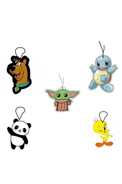 Jethızında 5'li Set Karışık Çizgi Film Karakterleri Seti Oto Kokusu