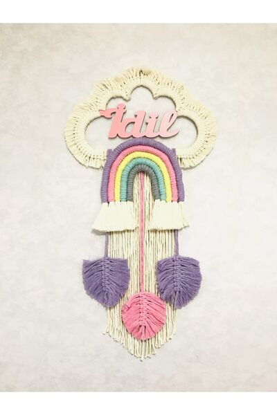 renkli mi renkli tasarım dünyası Renklimirenkli Makrome Isimli Kapı Süsü