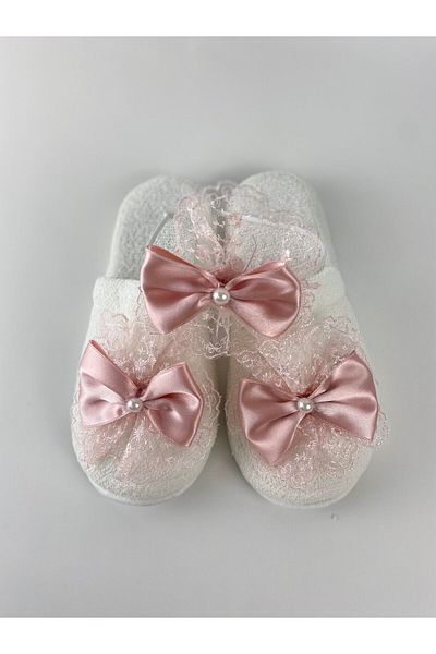 Lohussa Maternity Crown Slippers Set with Bow and Stones