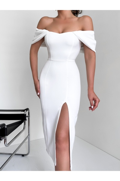 ESRAHELVACI E.H Special φόρεμα με σχισμή εκτός ώμου