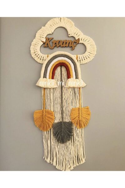 renkli mi renkli tasarım dünyası Makrome Isimli Kapı Süsü