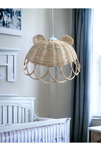 JUST BEST Çocuk Odası Avize, Rattan Avize, Bohem Bambu Avize, Çocuk Sarkıt Av...