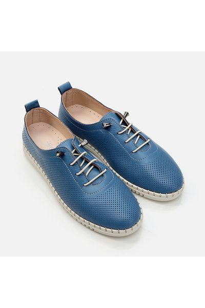 Hotiç Loafer de damă albastru din piele naturală