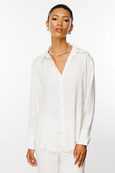 Ekol Cămașă din satin - Design cu zece nasturi