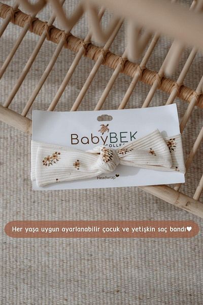 BABYBEK Bandă de păr cu model floral legată