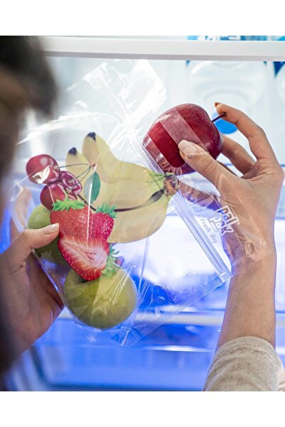 PALPAK Meyveleri Taze Tutan Küçük Boy, Kilitli, Koruma Poşeti 30x23.5 Cm - 5'li