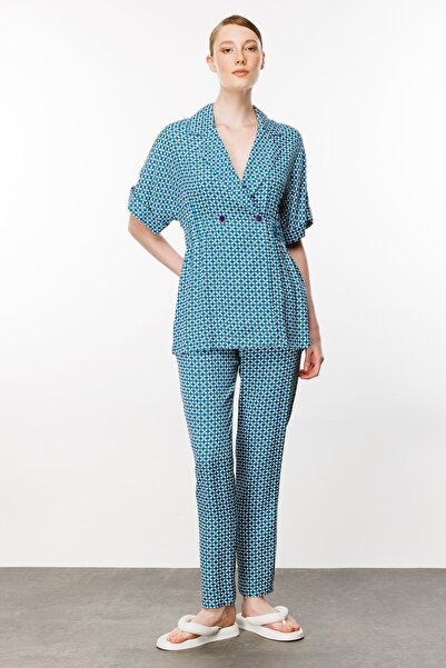 Ekol Ocean Pattern - Bluză cu talie de cauciuc