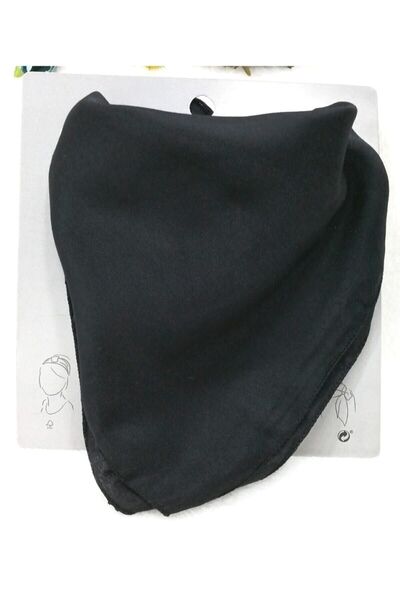 Karamel Bijuteri Μονόχρωμη Μαύρη Τετράγωνη Μπαντάνα